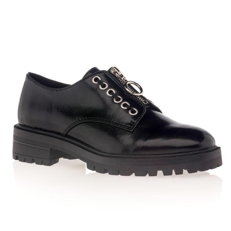 Zapatos de mujer negros con cordones / Zapatos Derby