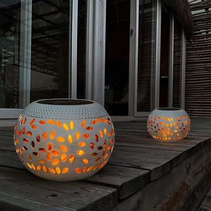 Lámpara de mesa solar LED retro impermeable para exteriores