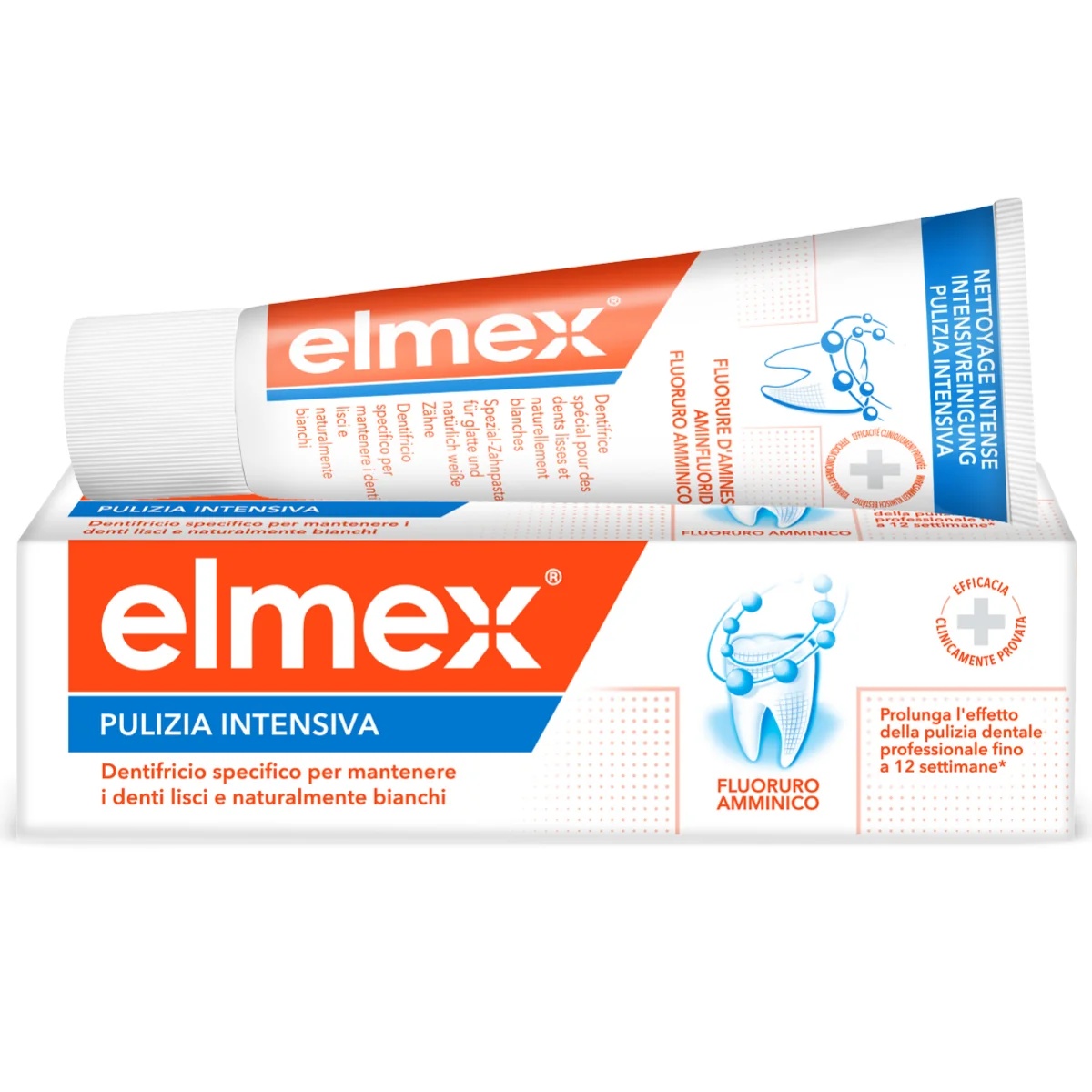 ELMEX Pasta dental blanqueadora de limpieza intensiva 50 ml para dientes blancos