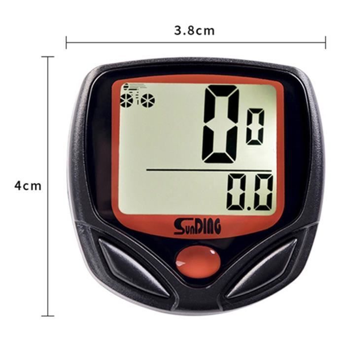 Ciclocomputador con cable Sunding SD-548B, cuentakilómetros, velocímetro, pantalla LCD resistente al agua, 14 funciones.