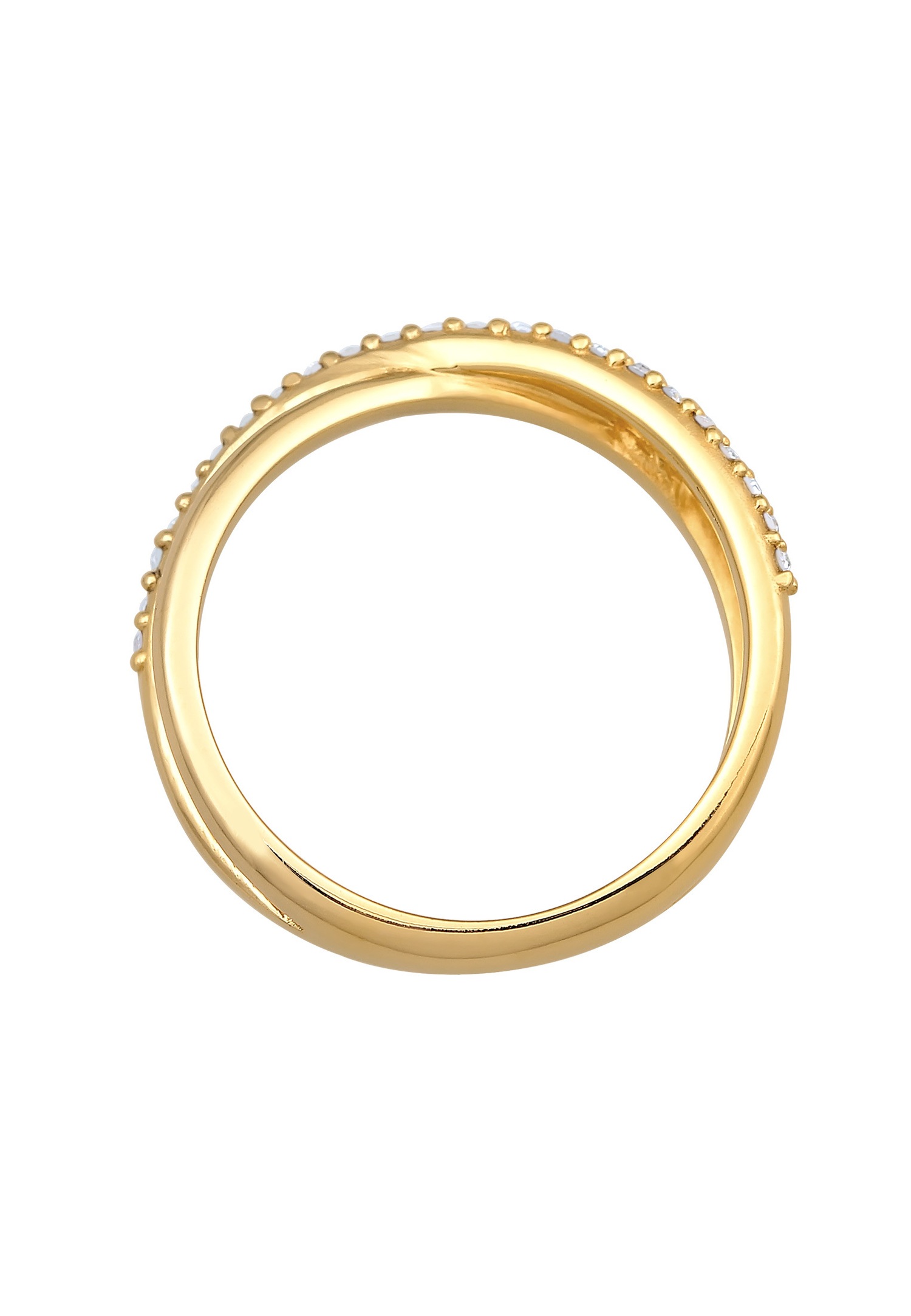Elli Femmes enroulement en forme de X étincelant avec cristaux en argent sterling 925