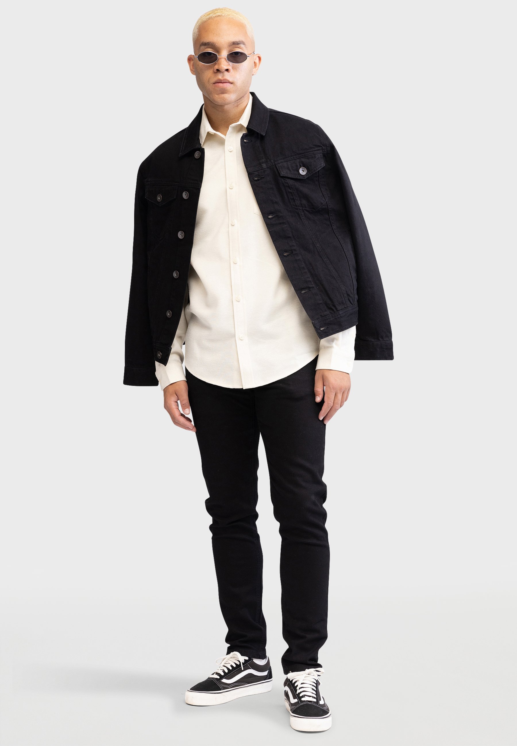 Redefined Rebel COPENHAGEN - Skinny fit farmernadrág - mélyfekete