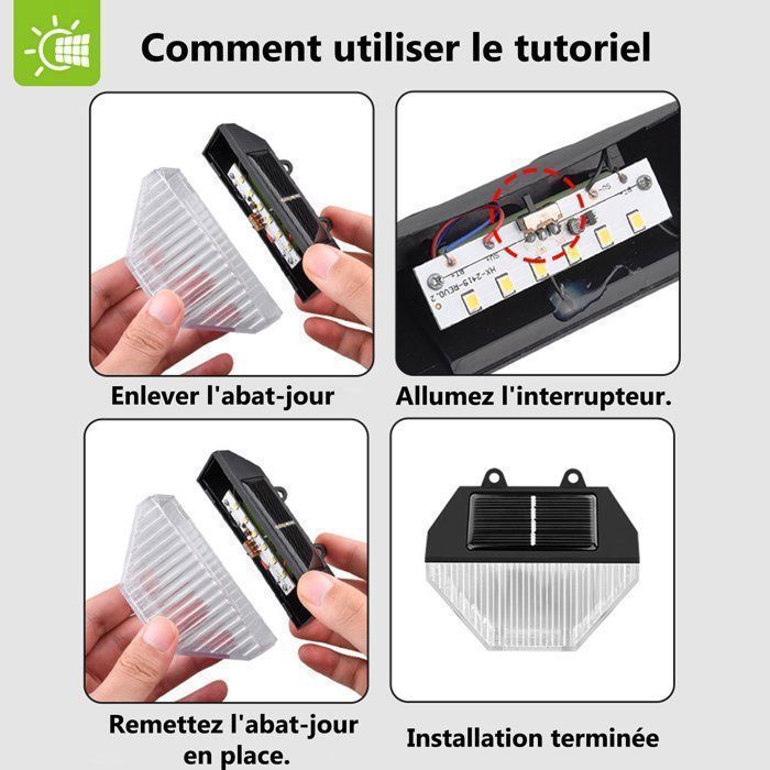 Faroles solares impermeables para jardín, 4 unidades, ángulo amplio de 180°, resistencia al agua IP44, 2000K, para patio, jardín y porche.