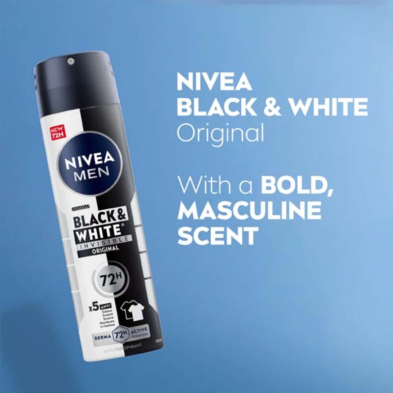 NIVEA MEN „Invisible Black & White“ antiperspirantas vyrams
