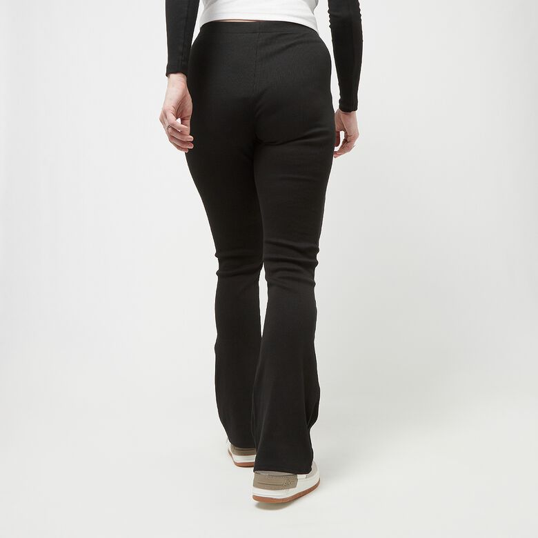 Leggings svasati a coste con arricciatura, modello piccolo e distintivo.