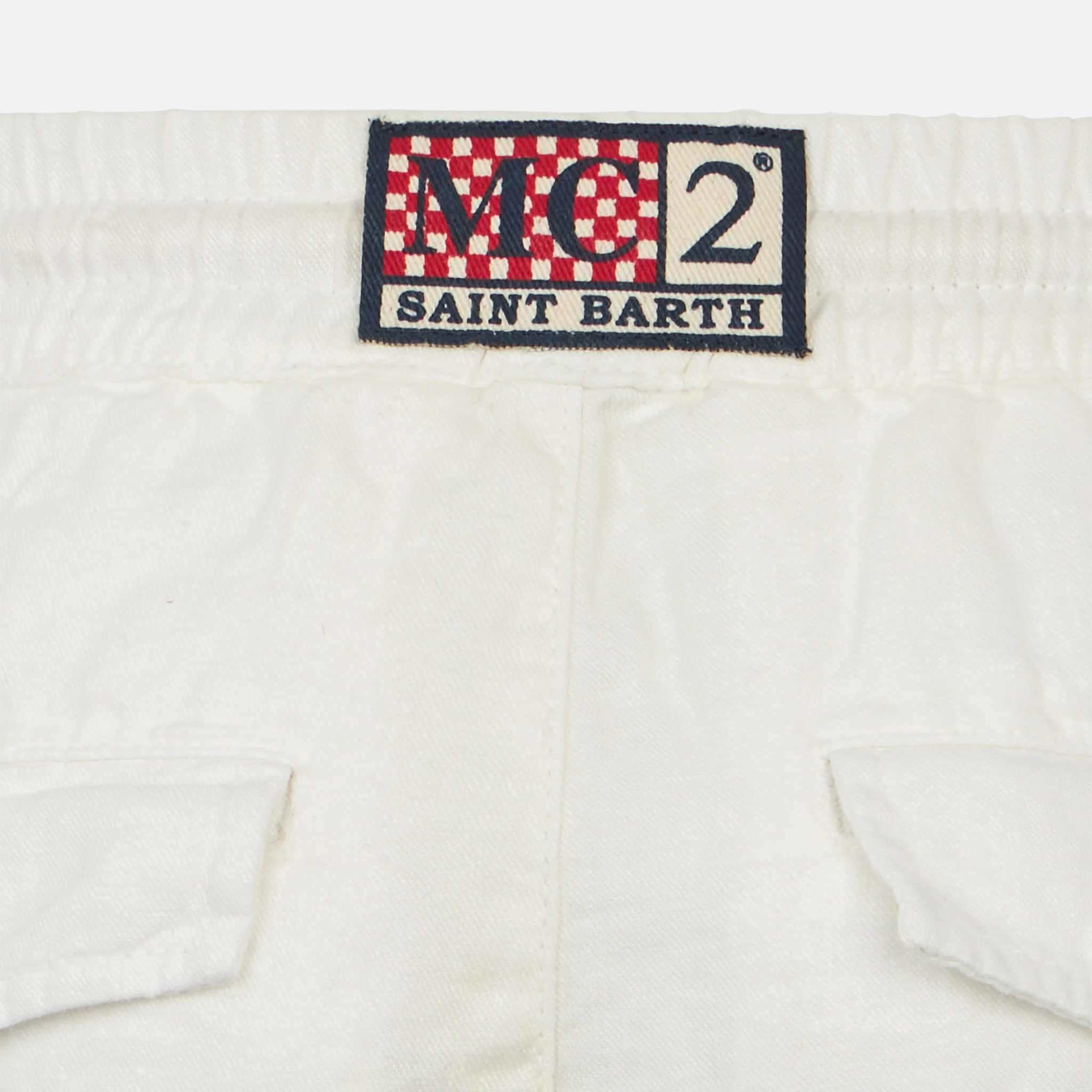 Witte linnen Bermuda-shorts