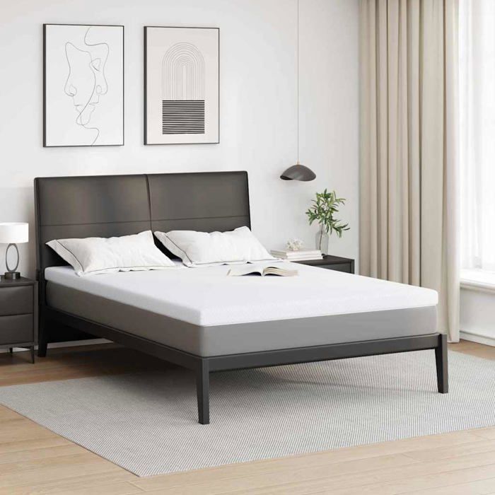 Cubrecolchón de espuma viscoelástica - vidaXL - 140x200x7 cm - Blanco - Tejido jacquard