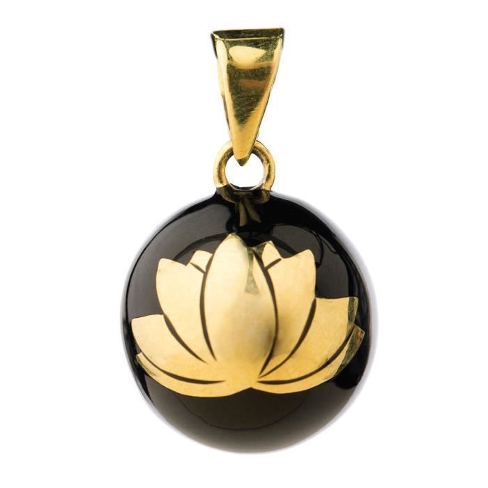 Collana musicale per la gravidanza - Bola - Con catena - Loto nero e oro