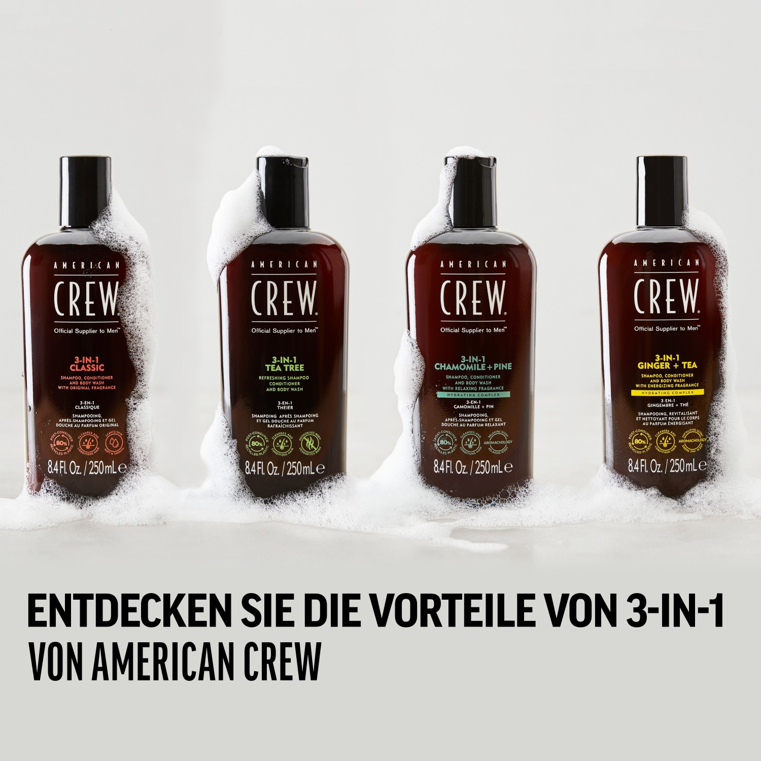 Shampoing classique 3 en 1 American Crew - 250 ml