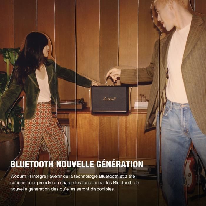 MARSHALL WOBURN III - Caixa de Som Bluetooth para Casa - Preta