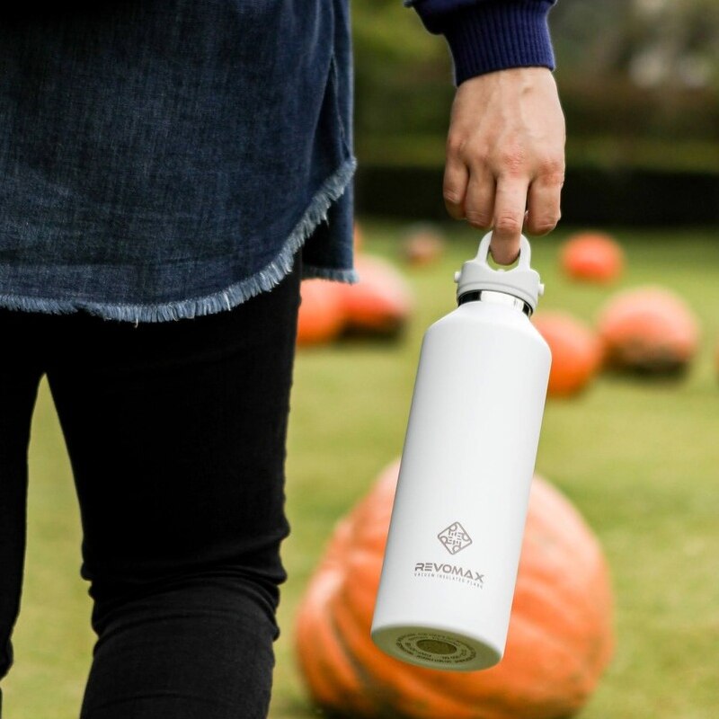 REVOMAX 600 ml Tragbare Thermosflasche aus Edelstahl 304, doppelwandig, vakuumisoliert, ideal als Reisebecher.