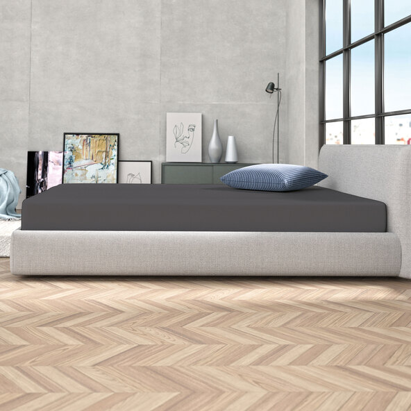 Hoeslaken van microvezel, 90-100 x 200 cm, donkergrijs