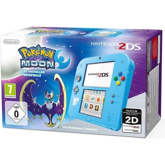 Consola 2DS Azul + Juego Pokémon Luna preinstalado