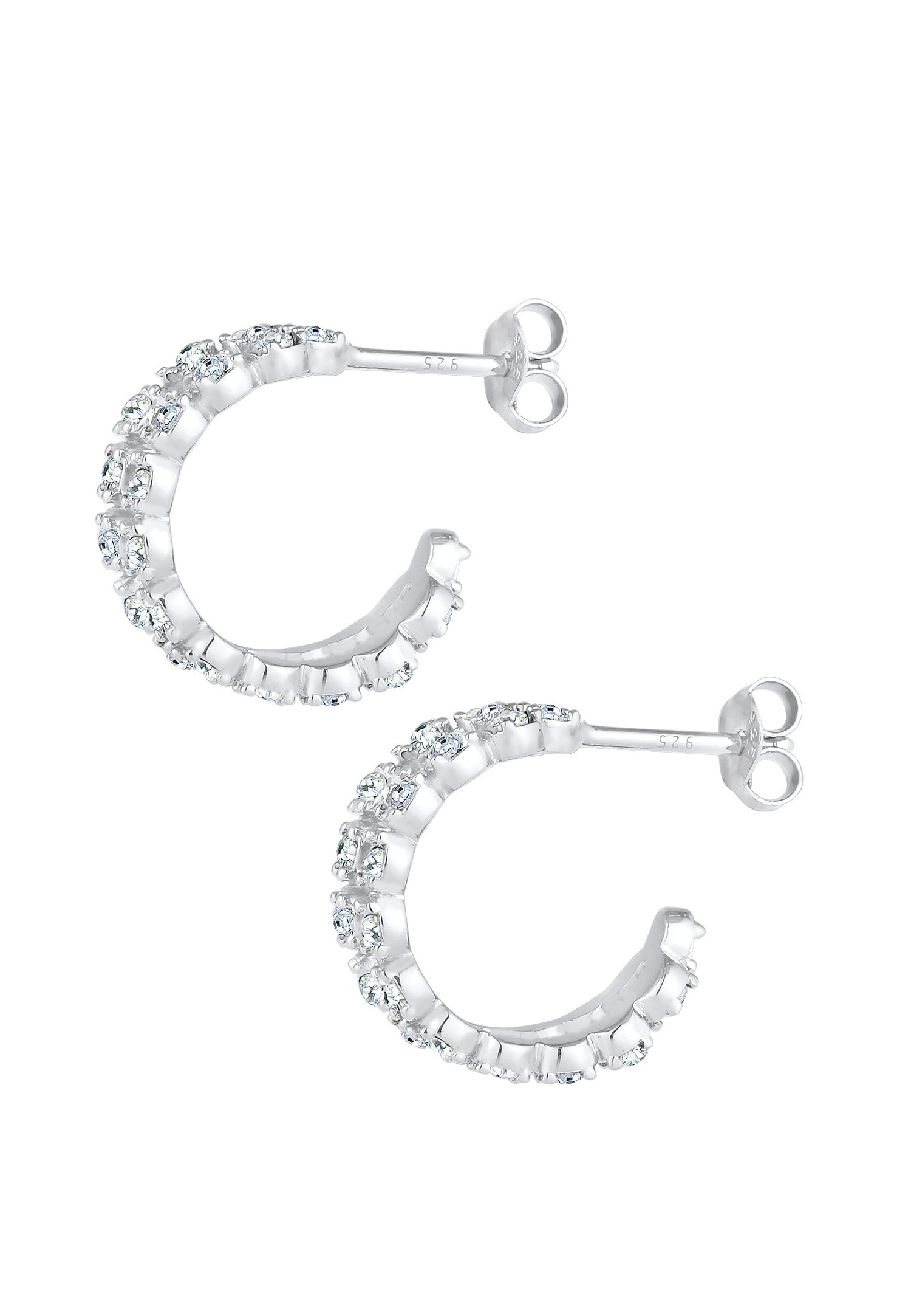 Elli Femmes créoles Edel Mini avec cristaux en argent sterling 925