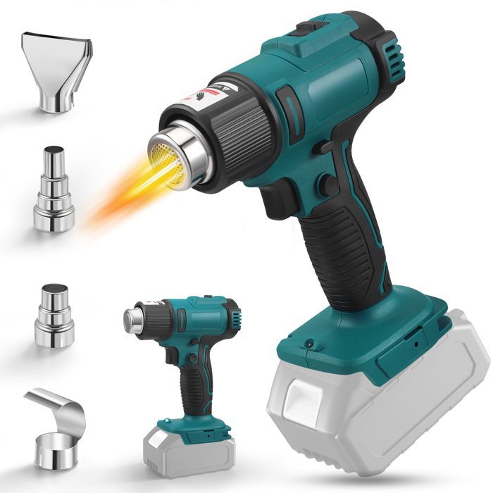 Écran Décapeur Thermique Sans Fil Compatible Makita 18V (Sans Batterie),Pistolet à Air Chaud avec Température Réglable 280-550 ℃