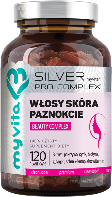 MyVita Silver Hair Skin Nails Beauty Complex Nahrungsergänzungsmittel-Kapseln für schönes Haar, schöne Haut und Nägel