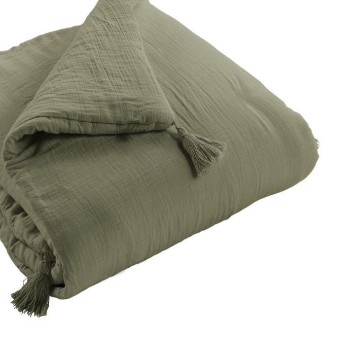 Caminho de cama 90x200 cm, gaze de algodão, alecrim