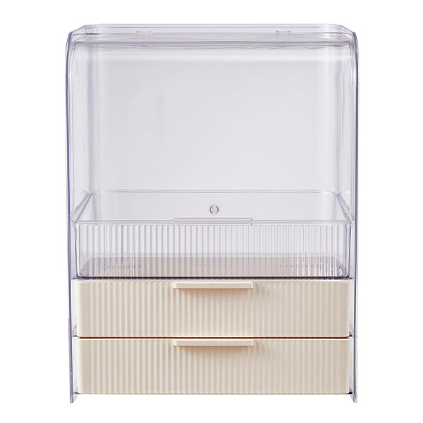 Organizator de cosmetice cu 3 niveluri Livingandhome - Crem