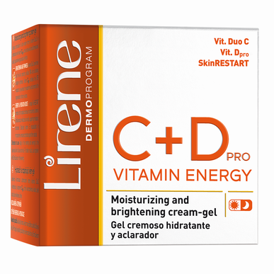 Lirene Vitamin Energy C Dpro Kosteuttava Geelivoide, Kirkastava ja Kiinteyttävä, 50 ml