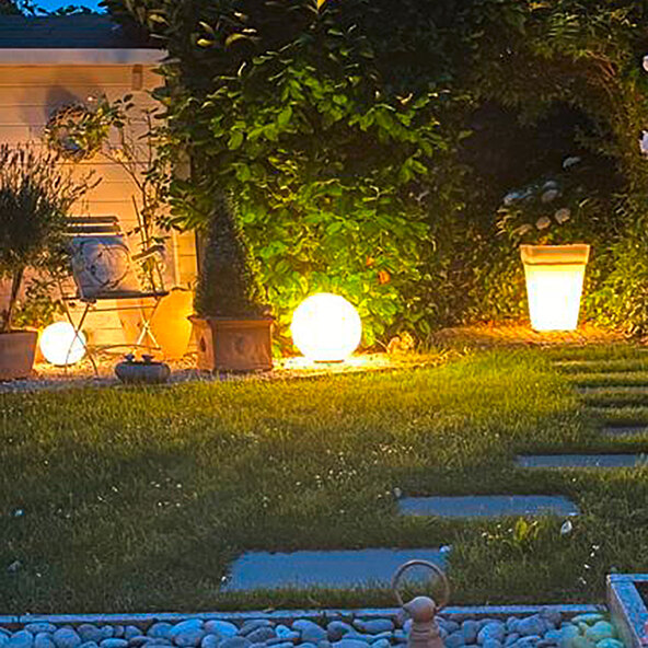 Sferă luminoasă LED inteligentă pentru exterior Calluna Solar, Ø 25 cm