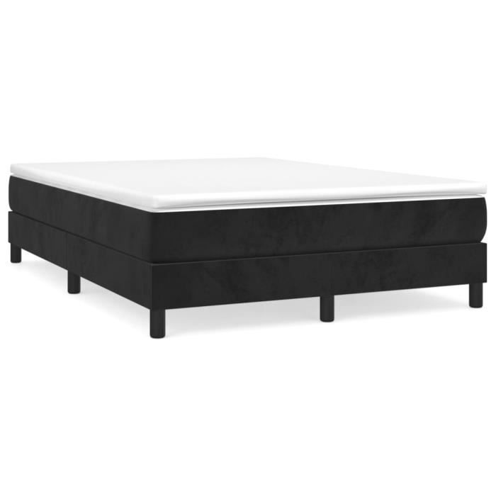 GAROSA verende bedbodem - Zwart - 140x190 cm - Fluweel - 2-zits