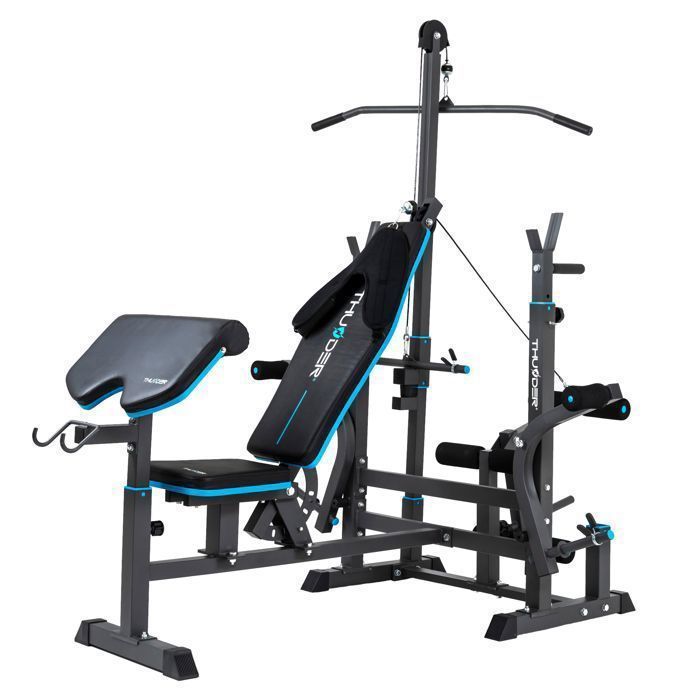 THUNDER® VIGOR-C halterbank | Verstelbaar | 240 kg | Multifunctioneel | Halterrek | Stalen frame |