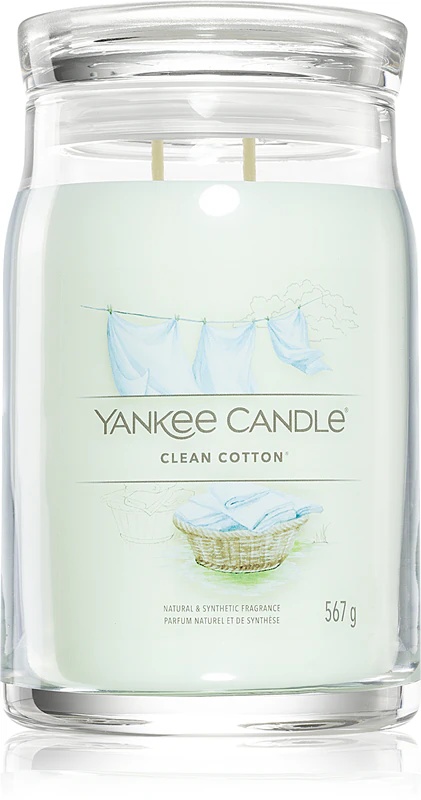 Dišeča sveča Yankee Candle Clean Cotton Signature