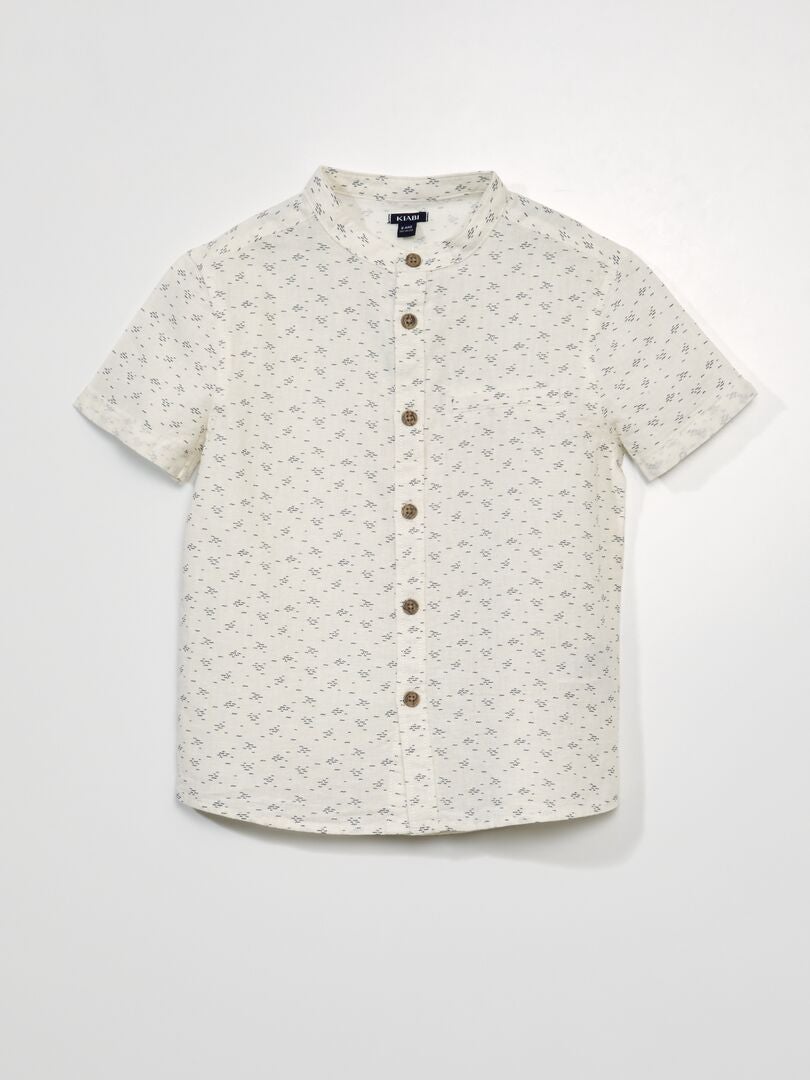 Shirt met korte mouwen en 'golf'-motief - WIT
