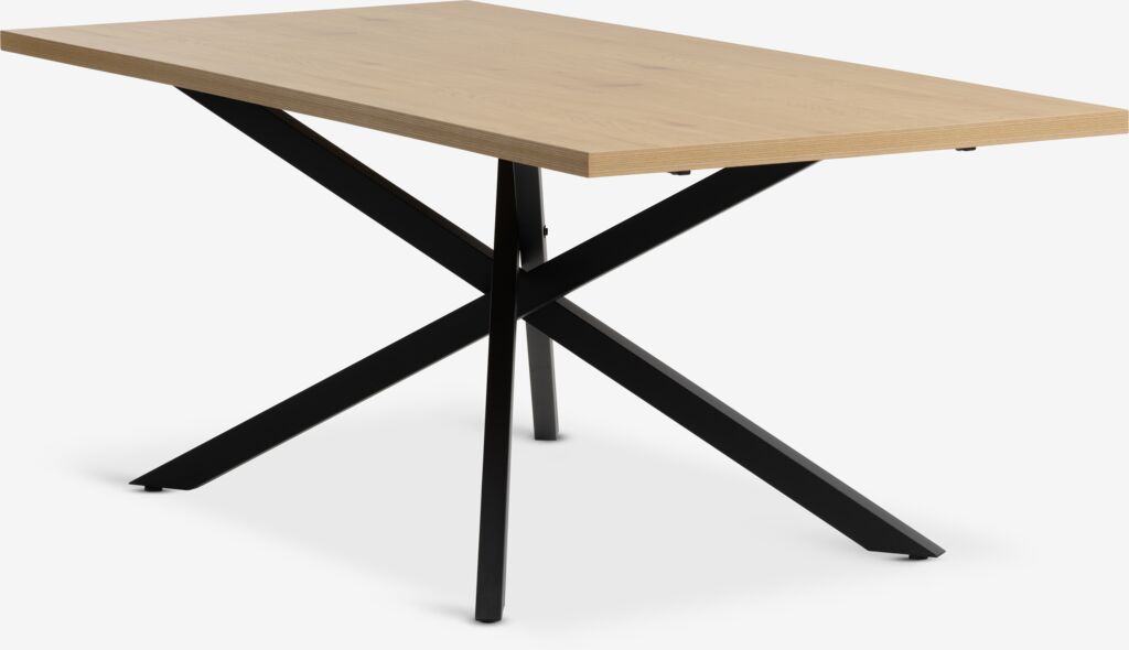 NORTOFT valgomojo stalas NORTOFT 95x200 ąžuolo spalva/juoda