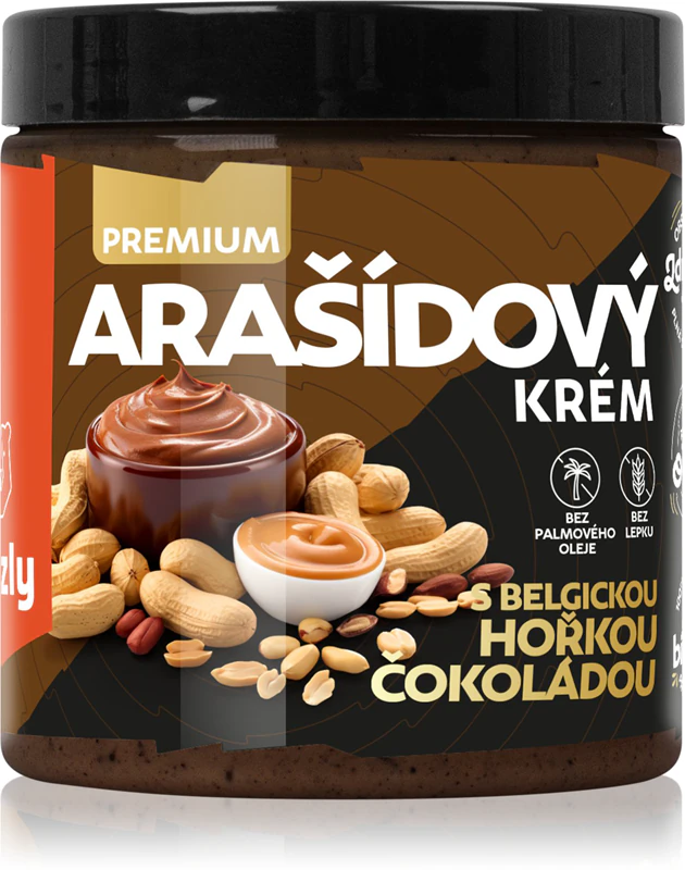 Grizly Nut Cream s tmavou belgickou čokoládou 100% orechový krém s čokoládou