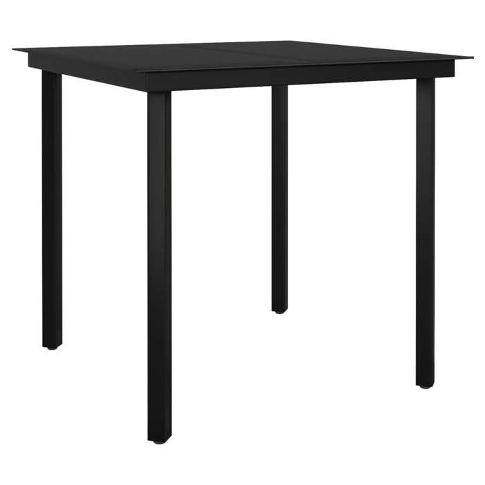 Set da pranzo da giardino BURKE a 5 pezzi - Nero - Tavolo 80x80x74 cm - Sedie 53x57x77 cm - Rattan in PVC