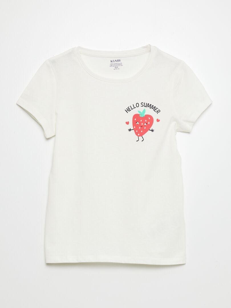 Set van 3 bedrukte T-shirts - WIT