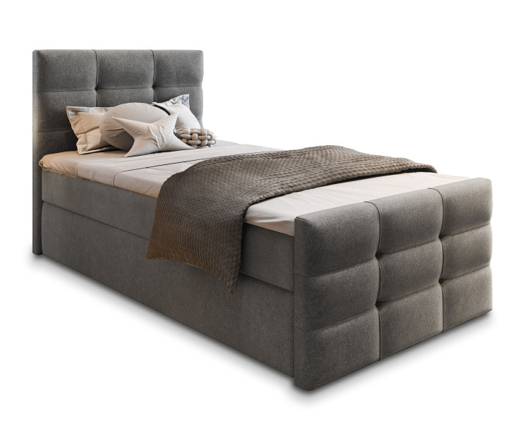 Łóżko kontynentalne AMON 100 z topperem 100x200 cm