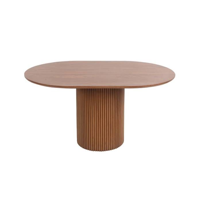 Mesa de centro retangular FARO com decoração em madeira entalhada.