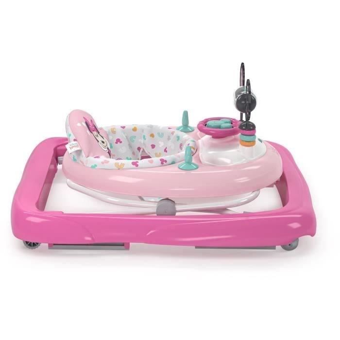 DISNEY BABY - MINNIE - 2-i-1 Konvertibel och Hopfällbar Gåstol för Flickor med Inbyggd Avtagbar Aktivitetsleksak, Babypresent