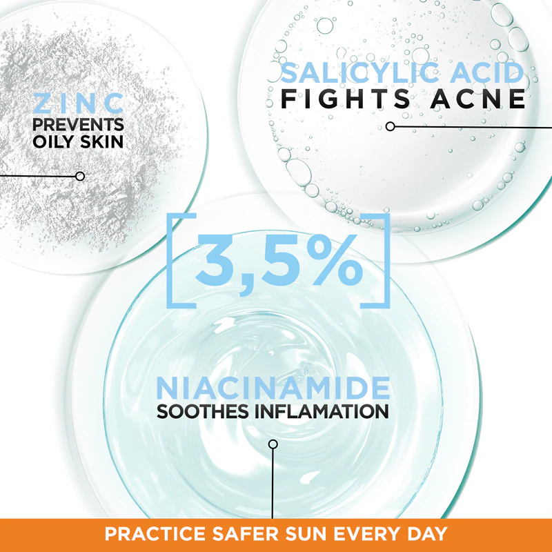 Garnier Ambre Solaire Super UV Fluido Protetor Leve com Niacinamida Contra Imperfeições da Pele