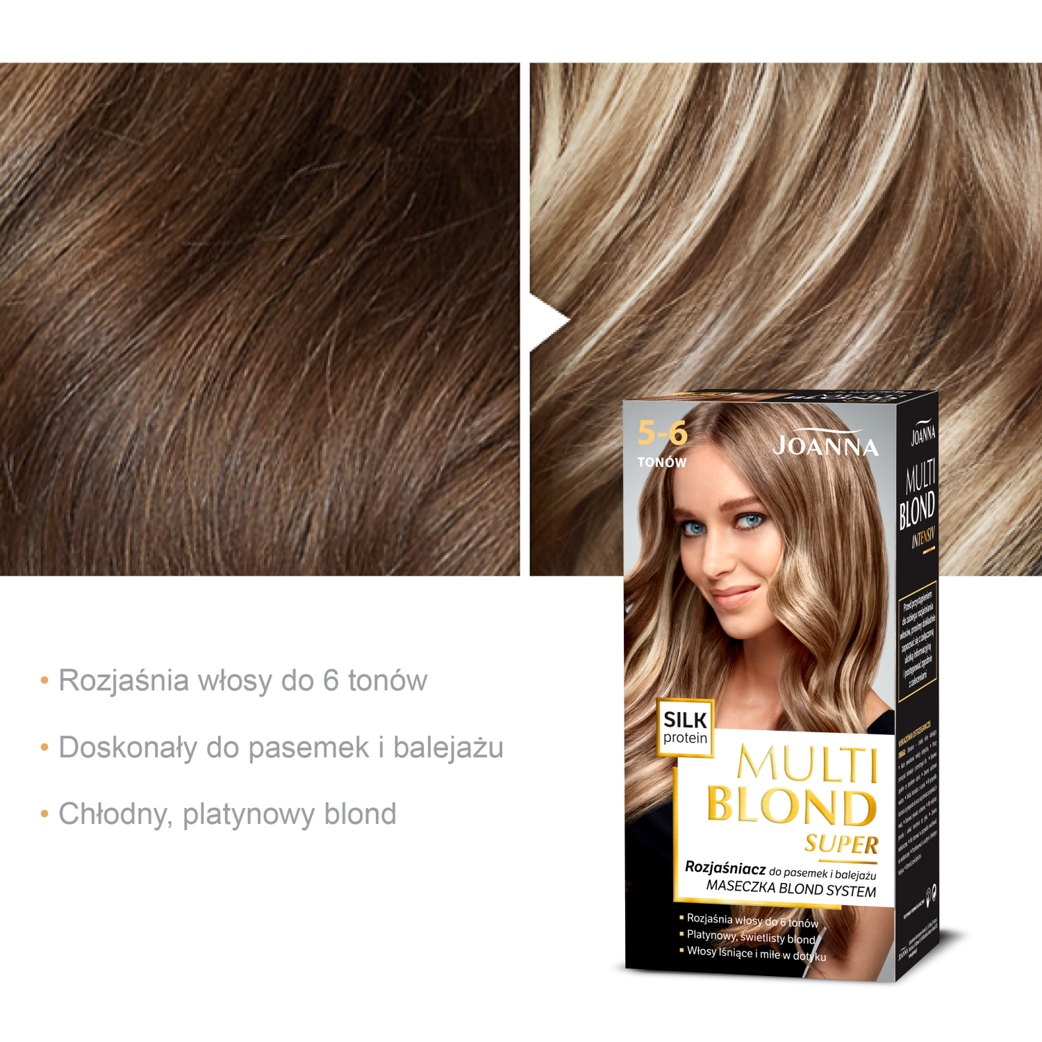 Joanna Blond Intensiv 5-6-toners lysnende hår for striper og balayage