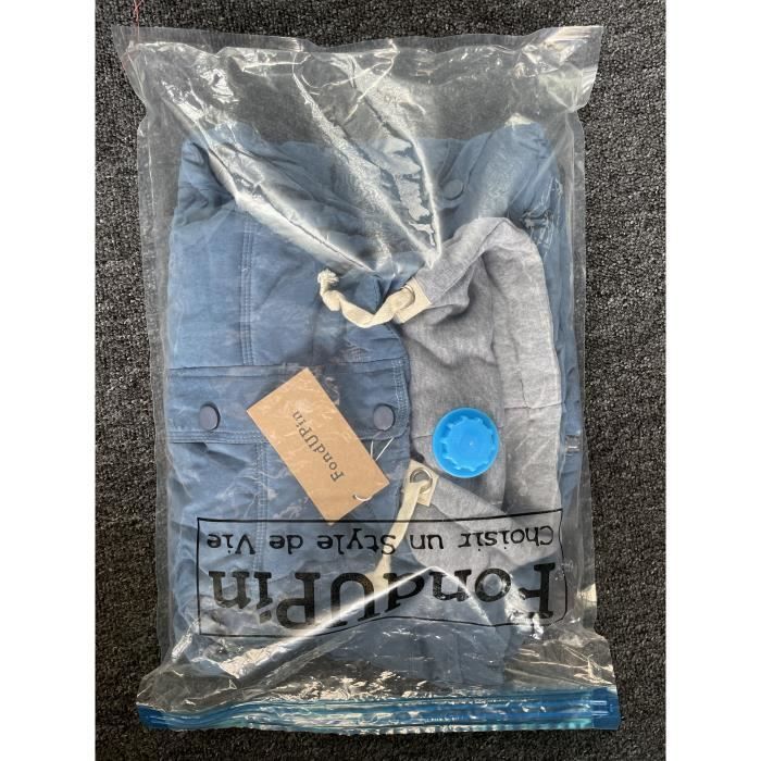 Chaqueta acolchada para mujer, ultraligera sin mangas con cremallera para invierno, chaqueta acolchada de plumas de color liso con capucha - Azul