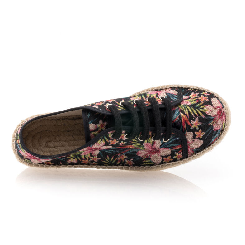 Dámske čierne espadrilky s lanovou podrážkou