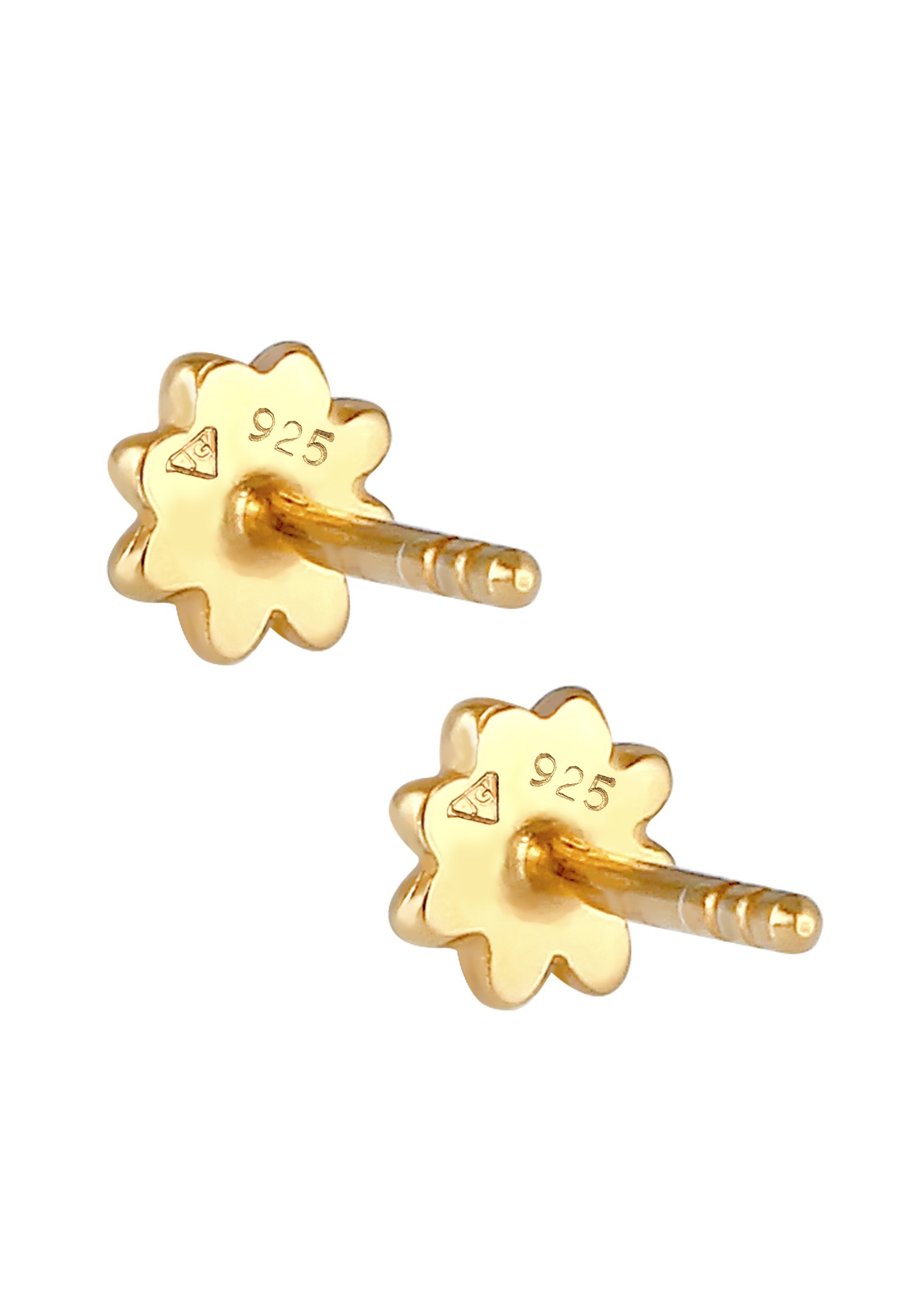 Elli Boucles d'oreilles dames marguerite nature fleur tendance en argent 925 plaqué or