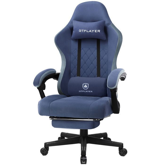 Sedia da gaming ergonomica, sedia da ufficio professionale con braccioli regolabili in altezza e inclinazione, supporta fino a 150 kg, blu