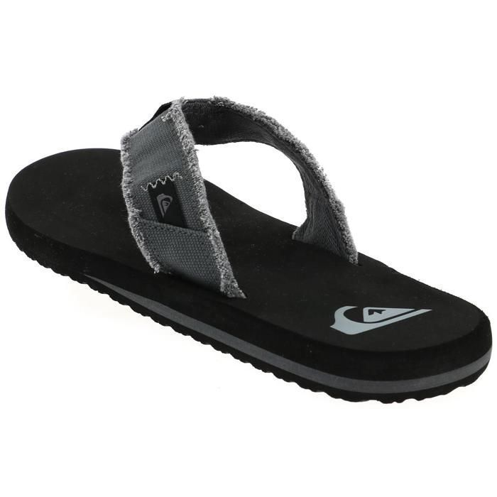 Flip-flops - Quiksilver - Monkey Abyss - Grey - Men's - Frayed canvas upper