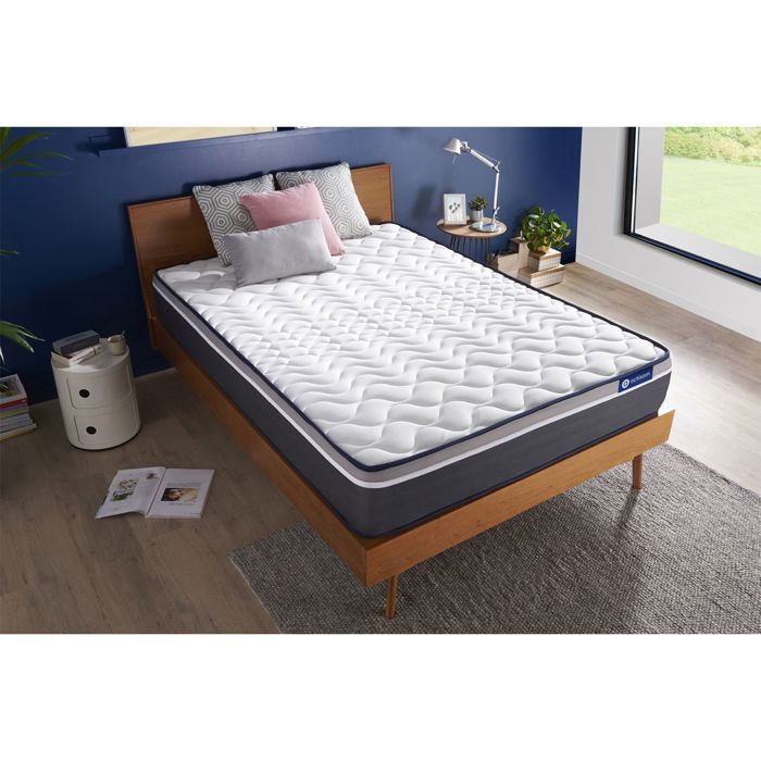 Colchão 200x200 cm com molas ensacadas e espuma viscoelástica - Actiflex Plus