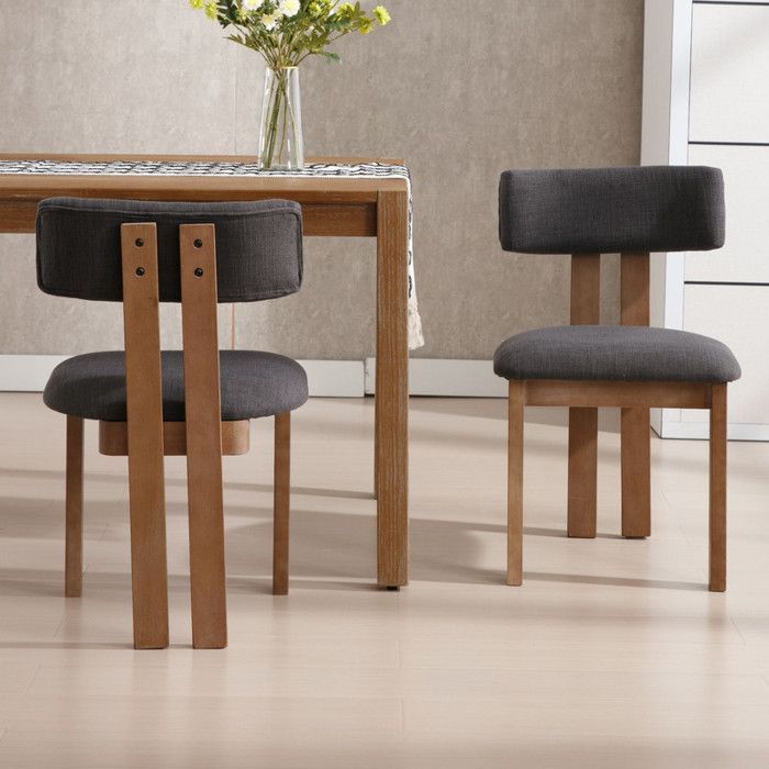Sedie da pranzo Chairus, set da 2, sedie da pranzo in legno, sedie da cucina per soggiorno e sala da pranzo, colore lino, grigio