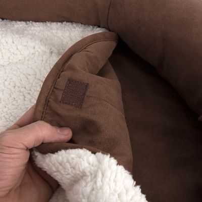Oval hundeseng med memory foam - brun