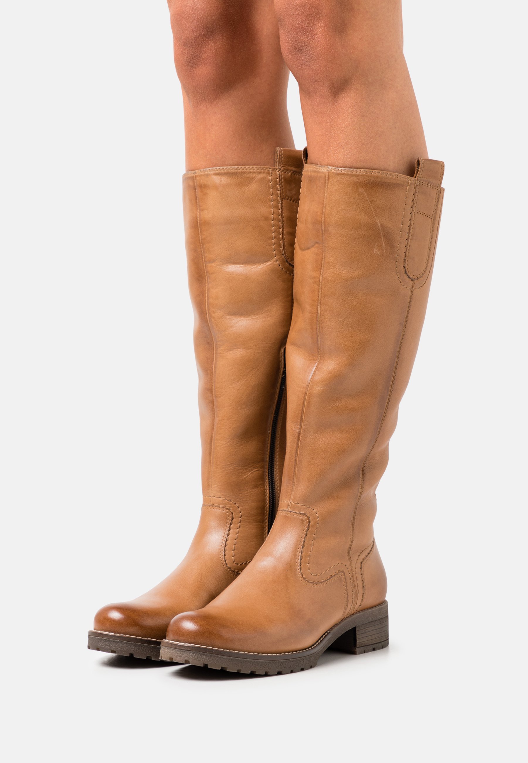 Anna Field LEATHER - Kozačky - koňaková