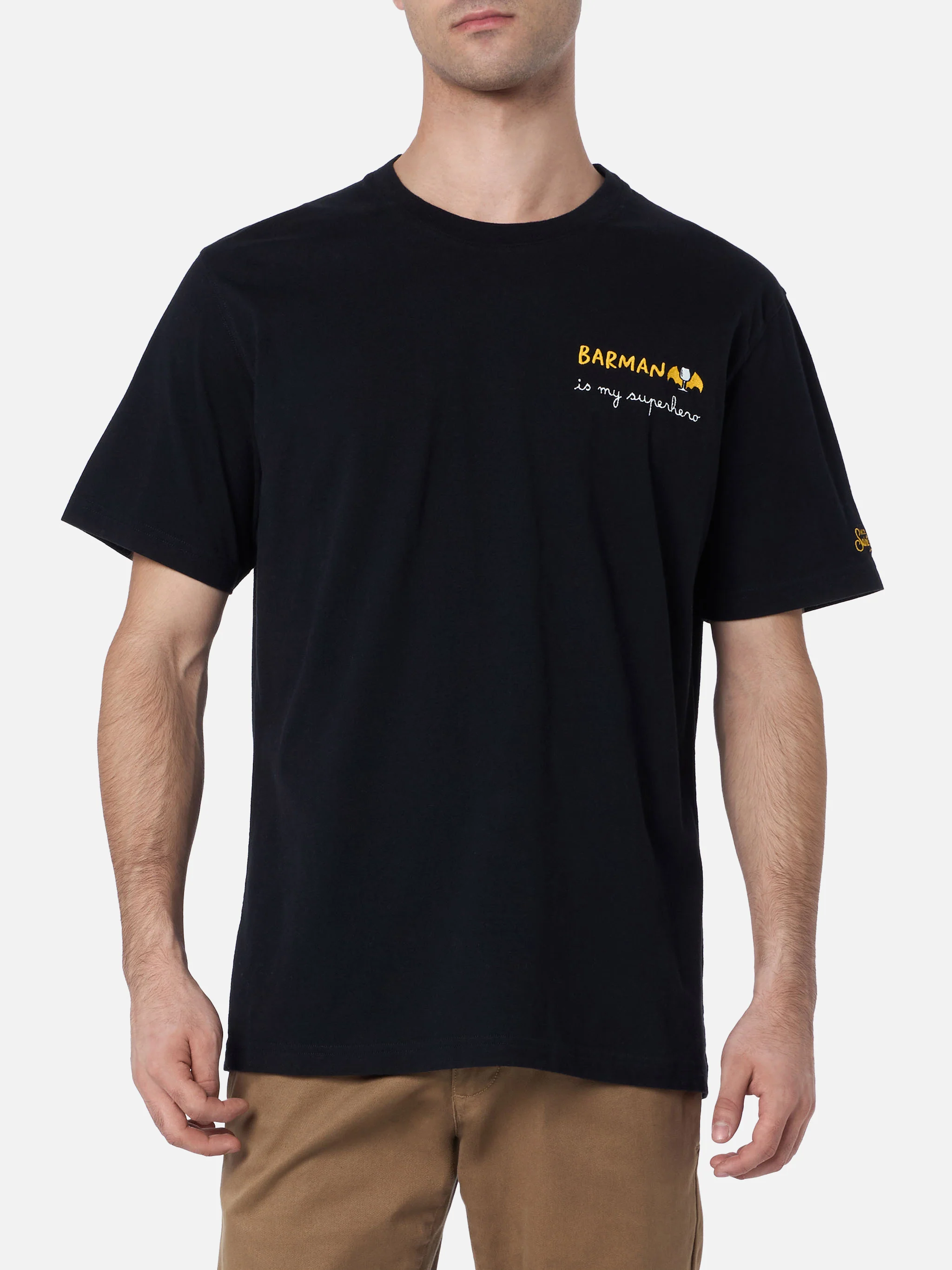 T-shirt Arnott's pour homme en coton épais avec broderie Barman