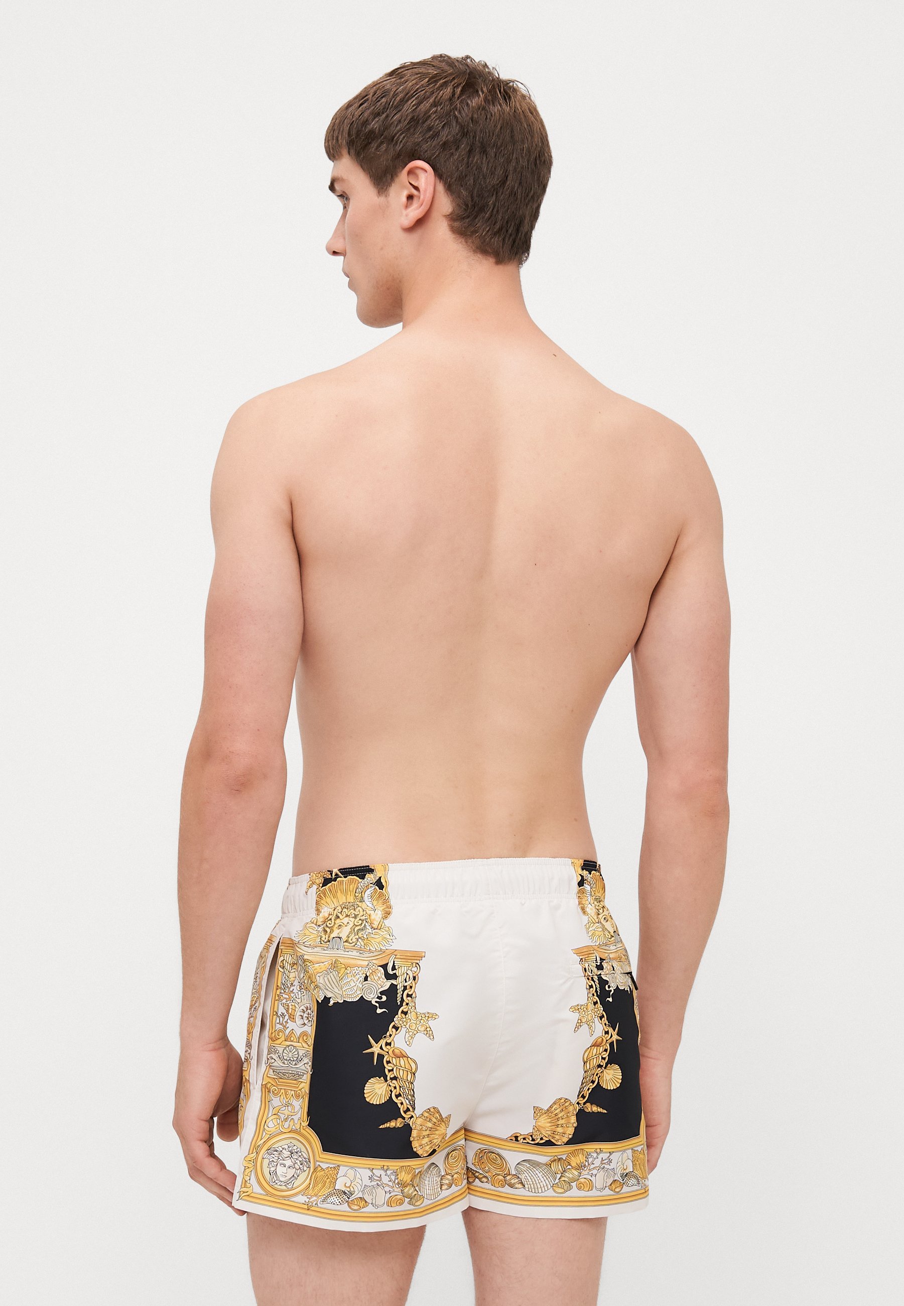 Versace SWIM GOLFO LA VACANZA FOULARD PRINT - Pantaloncini da bagno - avorio/nero/oro