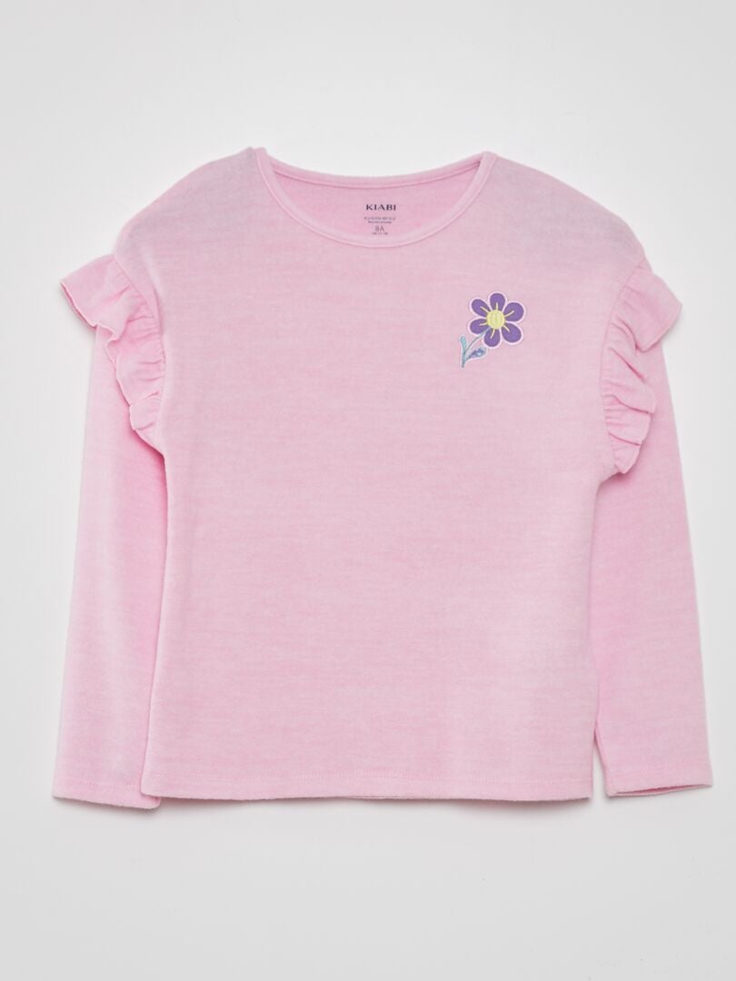 Zacht gebreid T-shirt - ROZE