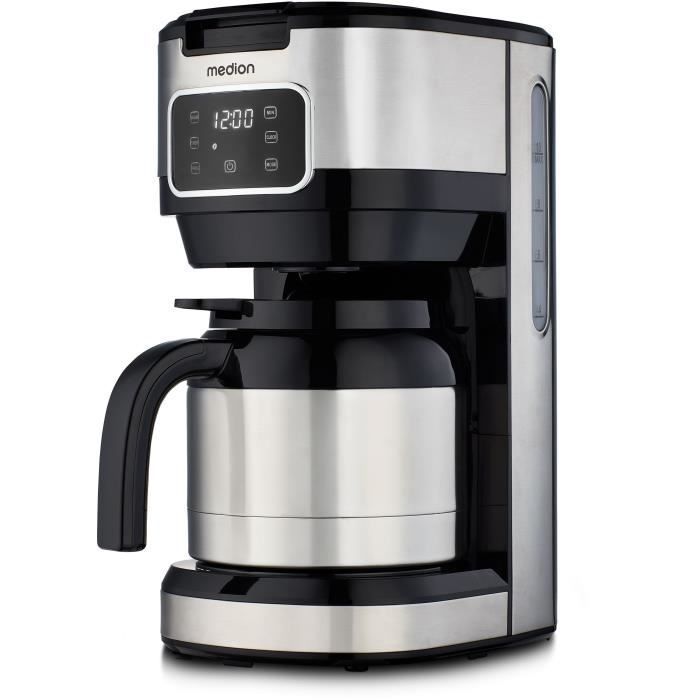 MEDION Caffettiera digitale con filtro isolato - 900W - 1,2L - Argento